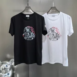 Bestseller Moncler T-Shirt Schwarz Baumwolle Atmungsaktiv Stil