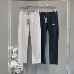 Luxuriöse Fila-Hose aus schwarzem Nylon, Freizeitkollektion