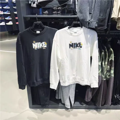 Hochwertiger Nike Hoodie aus schwarzer Baumwolle im Casual Style