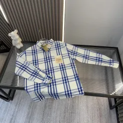 Premium Burberry Hemd Leder Plaid Luxus