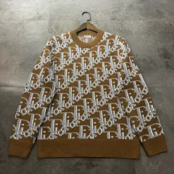 Luxus-Dior-Pullover in Khaki-Strick mit Monogramm-Kollektion