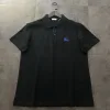 Hochwertiges Burberry Poloshirt Schwarz Baumwolle Logo Luxus