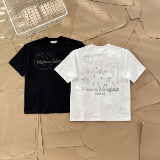 Hochwertige Margiela Kurzarm Grün Baumwolle Stickerei Luxus