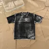 Premium Margiela Kurzarm Schwarzer Baumwolldruck