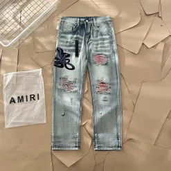 Premium Ami Jeans Lila Leder Classic Kollektion