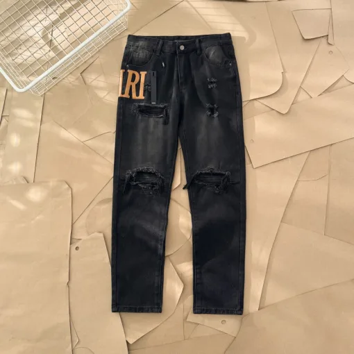 Premium Qualität Ami Jeans Orange Leder Klassisch Luxus