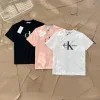 Hochwertige Calvin Klein Kurzarm Schwarz Baumwolle Stickerei Luxus