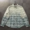 Luxus Chrome Hearts Langarmshirt aus grüner Baumwolle im Karo-Stil