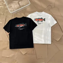 Luxus Patagonia Kurzarm-T-Shirts Grau Logo Luxus