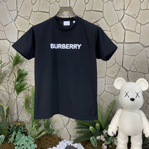 Bestseller Burberry Kurzarm-Logo-Kollektion aus schwarzer Baumwolle