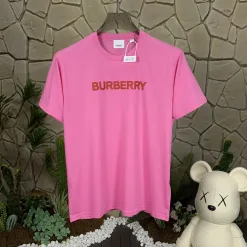 Luxus Burberry Kurzarm Rosa Baumwolle Print Stil