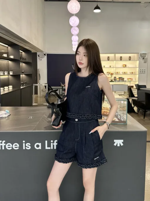 Premium Miu Miu Shorts Denim Logo Luxus