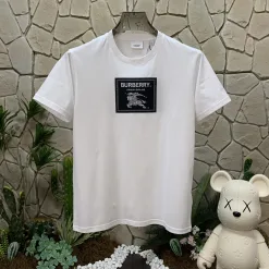 Bestseller Burberry Kurzarm Weiß Baumwolle Logo Luxus