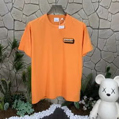Luxus Burberry Kurzarm Orange Baumwolle Solid Luxus