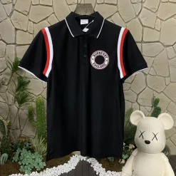 Burberry Kurzarmshirt in Premium-Qualität, schwarzes Baumwolllogo, Luxus