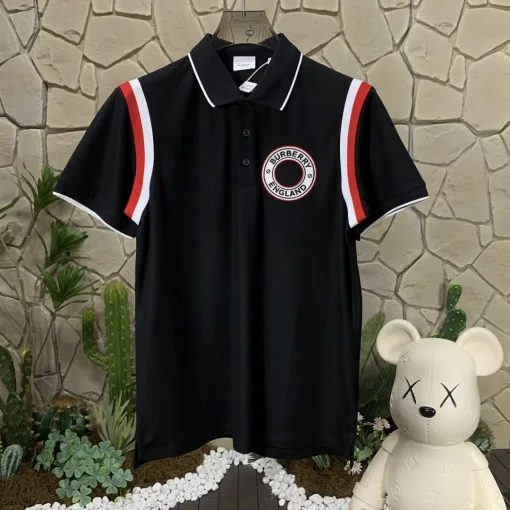 Burberry Kurzarmshirt in Premium-Qualität, schwarzes Baumwolllogo, Luxus