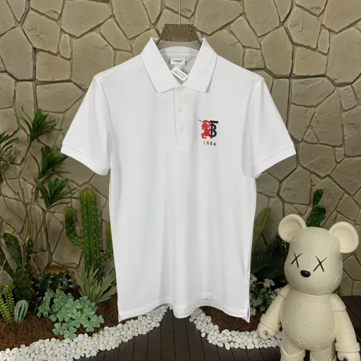 Luxuriöse Burberry Kurzarm-Logo-Kollektion aus weißer Baumwolle