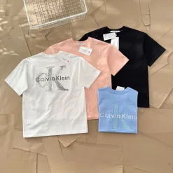 Bestseller Calvin Klein Kurzarm Schwarz Baumwolle Solid Style