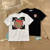 Premium Qualität Off-White Kurzarm Weiß Baumwolle Gewaschen Luxus