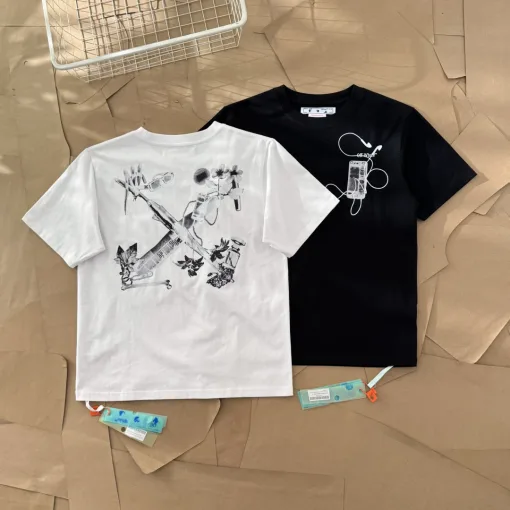 Luxus Off-White Kurzarm Weiß Baumwolle Washed Style