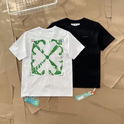 Luxus Off-White Kurzarm Weiß Baumwolle Gewaschen Luxus
