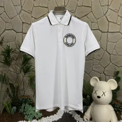 Premium Burberry Kurzarm Weiß Baumwolle Logo Luxus