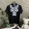 Premium Burberry Kurzarm Schwarzer Baumwolldruck