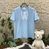 Luxus Burberry Kurzarm Blau Baumwolle Logo Stil
