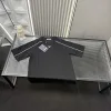 Luxus Prada Kurzarm Schwarz Baumwolle Logo Luxus
