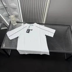 Bestseller Prada Kurzarm Weiß Baumwolle Logo Luxus