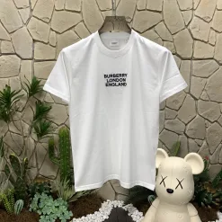 Bestseller Burberry Kurzarm Weiß Baumwolle Bestickt Stil