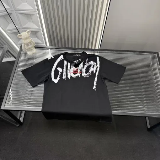 Hochwertiges Gucci Kurzarmhemd im schwarzen Logo-Stil