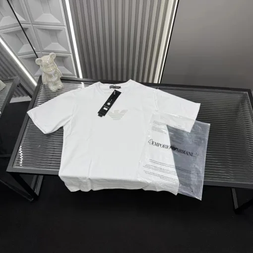 Premium Qualität Armani Kurzarm Weiß Logo Luxus