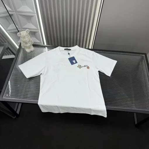 Luxus Louis Vuitton Kurzarm Weiß Strass Luxus