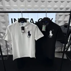 Premium Ralph Lauren Kurzarm Schwarz Stickerei Luxus