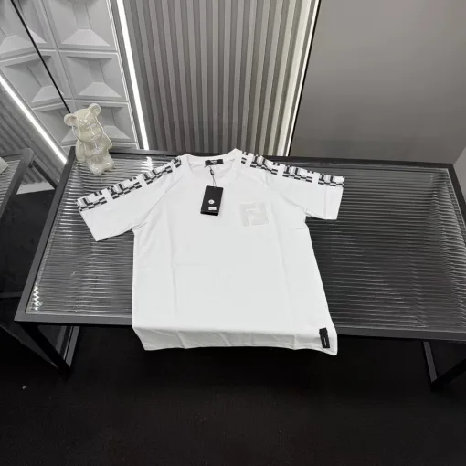 Premium Qualität Fendi Kurzarm Weiß Logo Luxus