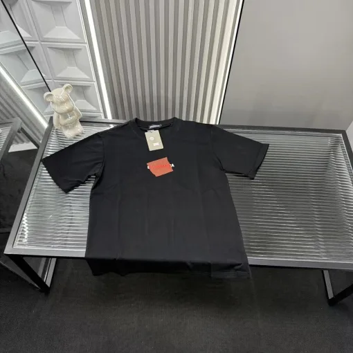 Premium Balenciaga Kurzarm Schwarz Bestickt Luxus