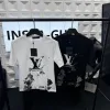 Premium Louis Vuitton Kurzarm Schwarz Bestickte Kollektion