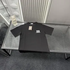 Premium Balenciaga Kurzarm Schwarz Bestickte Kollektion