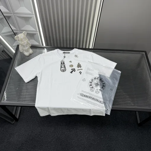 Bestseller Chrome Hearts Kurzarm Weiß Luxus