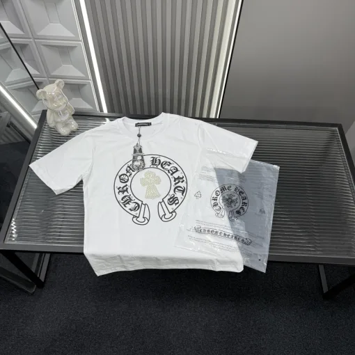 Meistverkaufte Chrome Hearts Kurzarm Weiß Print Style
