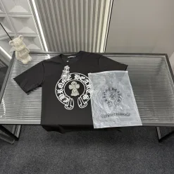 Premium Qualität Chrome Hearts Kurzarm Schwarz Print Luxus