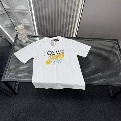 Premium Loewe Kurzarm Weiß Logo Style