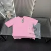 Hochwertige Chrome Hearts Kurzarm-Kollektion mit rosa Stickerei