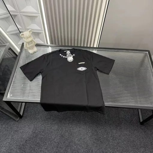 Premium Chrome Hearts Kurzarm-Shirt im schwarzen Logo-Stil