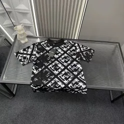 Premium Fendi Kurzarm Schwarz Luxus