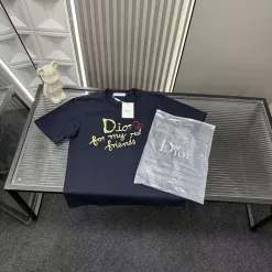 Luxus Dior Kurzarm Navy Logo Luxus