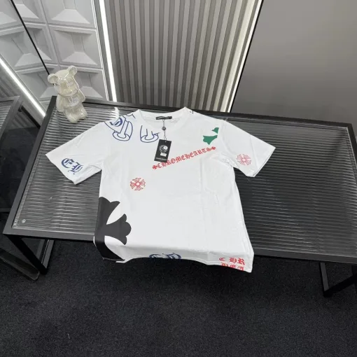 Meistverkaufte Chrome Hearts Kurzarm Weiß Print Style