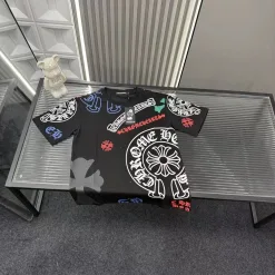 Premium Qualität Chrome Hearts Kurzarm Schwarz Print Luxus