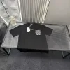 Premium Qualität Dior Kurzarm Schwarz Bestickt Luxus